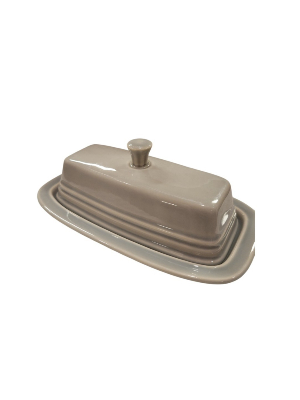 Fiesta Ware Pearl Gray 1/4 Lb Butter Dish Retired Fiestaware Homer Laughlin